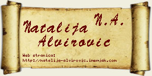 Natalija Alvirović vizit kartica